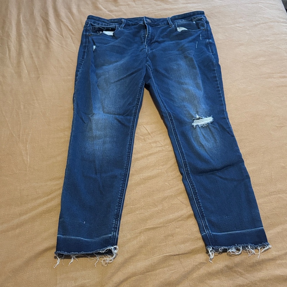 Old Navy Dark Blue Ankle Jeans